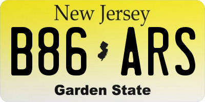 NJ license plate B86ARS