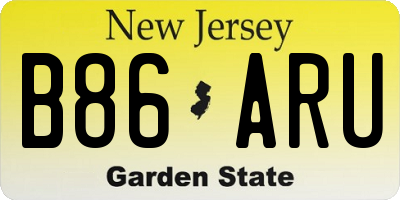 NJ license plate B86ARU