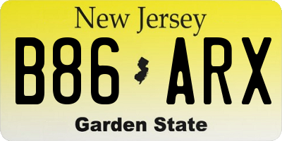NJ license plate B86ARX