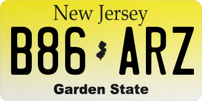 NJ license plate B86ARZ
