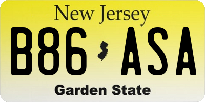 NJ license plate B86ASA