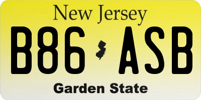 NJ license plate B86ASB
