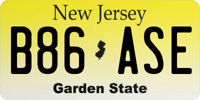 NJ license plate B86ASE