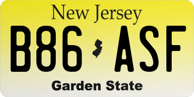 NJ license plate B86ASF