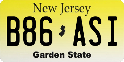 NJ license plate B86ASI