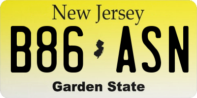 NJ license plate B86ASN