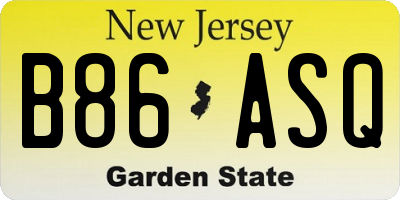 NJ license plate B86ASQ