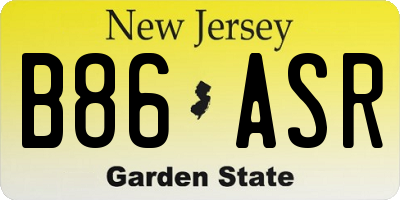 NJ license plate B86ASR