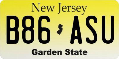 NJ license plate B86ASU