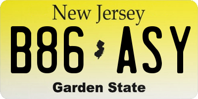 NJ license plate B86ASY