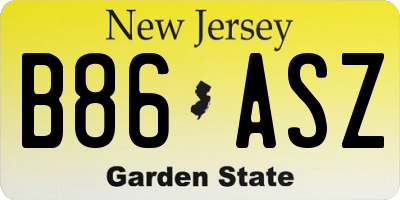 NJ license plate B86ASZ