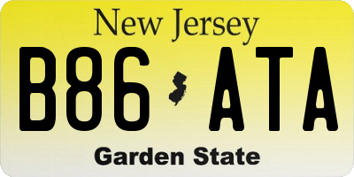 NJ license plate B86ATA