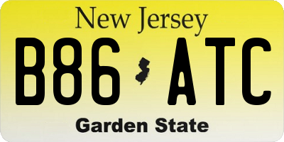 NJ license plate B86ATC