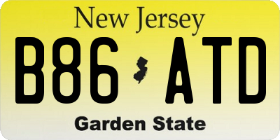 NJ license plate B86ATD