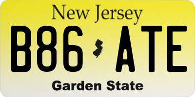 NJ license plate B86ATE