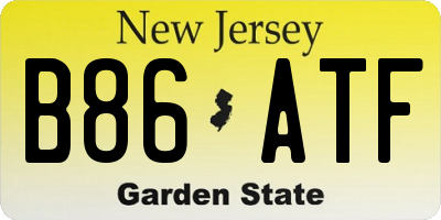 NJ license plate B86ATF