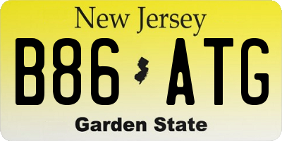 NJ license plate B86ATG