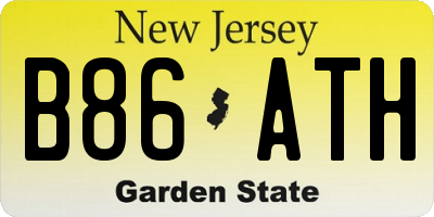 NJ license plate B86ATH