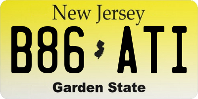 NJ license plate B86ATI