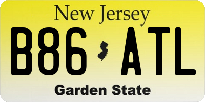 NJ license plate B86ATL