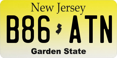 NJ license plate B86ATN