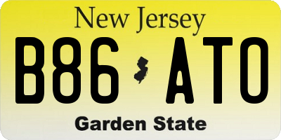 NJ license plate B86ATO