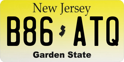 NJ license plate B86ATQ