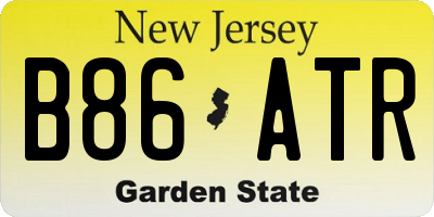NJ license plate B86ATR