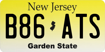 NJ license plate B86ATS