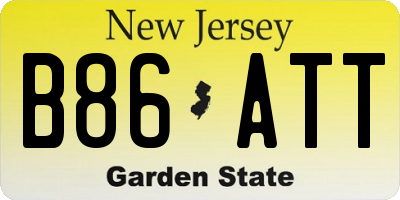 NJ license plate B86ATT
