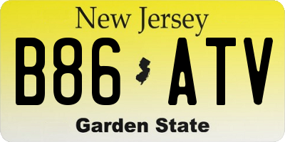 NJ license plate B86ATV