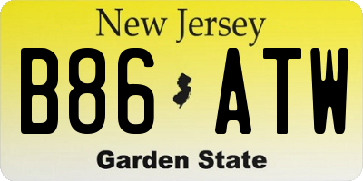 NJ license plate B86ATW