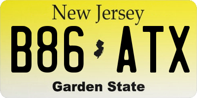NJ license plate B86ATX