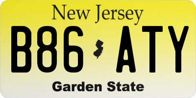 NJ license plate B86ATY
