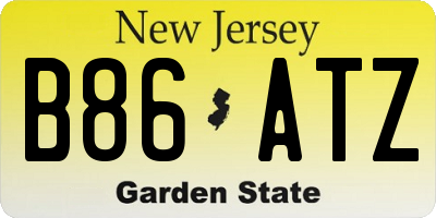 NJ license plate B86ATZ