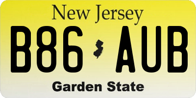 NJ license plate B86AUB