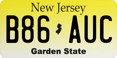 NJ license plate B86AUC
