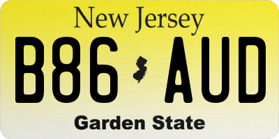 NJ license plate B86AUD