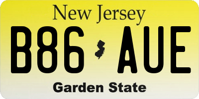 NJ license plate B86AUE