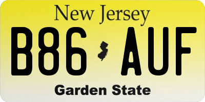 NJ license plate B86AUF