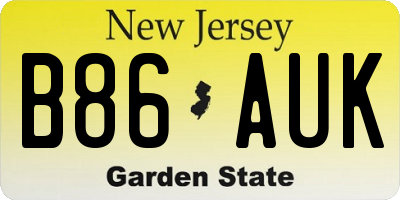 NJ license plate B86AUK
