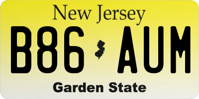 NJ license plate B86AUM