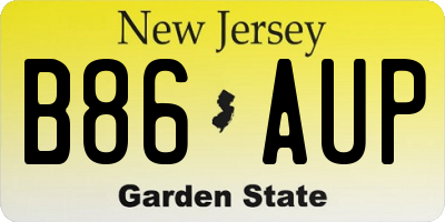 NJ license plate B86AUP