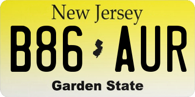 NJ license plate B86AUR