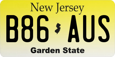 NJ license plate B86AUS