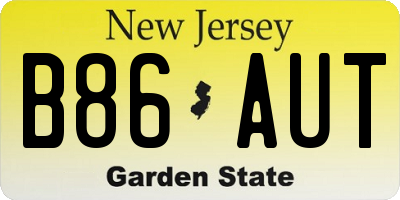 NJ license plate B86AUT
