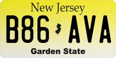 NJ license plate B86AVA
