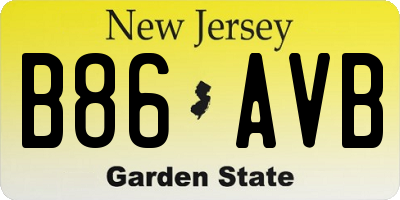 NJ license plate B86AVB