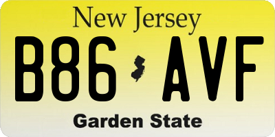NJ license plate B86AVF