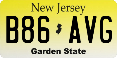 NJ license plate B86AVG